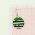 Striped Wood and Resin Round and Geometric Hook Earrings view 4