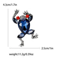 Crystal Frog Brooch With Raised Legs for Jackets Scarves and Lapels view 7