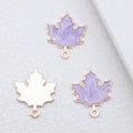 Gold Tone Maple Leaf Enamel Charms in Four Soft Colors view 4