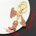 Brown Western Hat Boot Bottle and Star Metal Keychain Set view 6