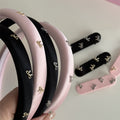 Padded Satin Headband With Small Metal Bows In Black Or Pink view 2