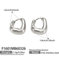 Rounded Triangle U Hoop Earrings in Gold and Silver Tone view 6