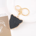 Rhinestone Leopard Head Keychain Metal Animal Bag Charm view 4