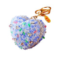 Rose Texture Heart Keychains with Crystal and Pearl Accents view 5