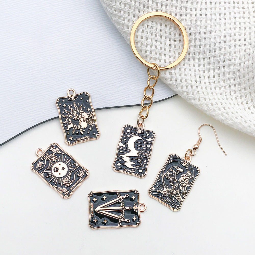 Vintage Zinc Alloy Dark Tarot Card Charm Pendants for DIY Necklace Earrings Keychain