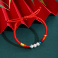 Eleven Color Adjustable Woven Cord Silver Bead Bracelets view 6