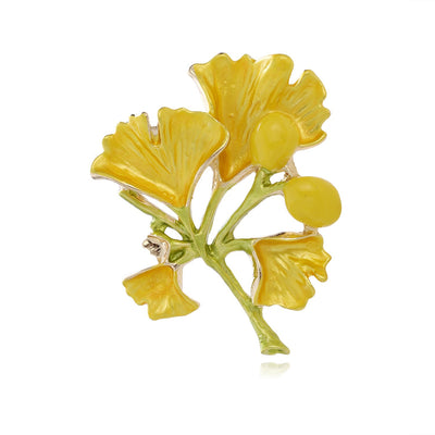 Front product view of an iris flower brooch