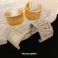 Five Mixed Braided Cutout And Fine Ribbed Wide Cuff Bracelets view 4