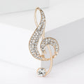Clear Rhinestone Treble Clef Music Note Brooch Gold Silver view 2
