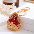Rhinestone Money Frog Keychain Gold Tone Coin Motif Charm view 6