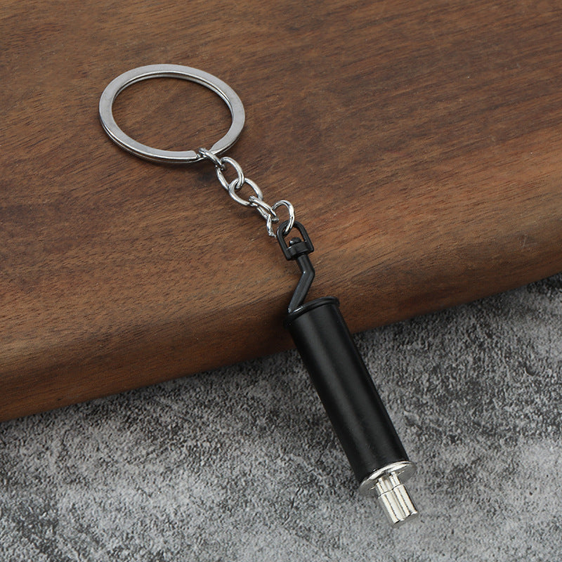 Creative Exhaust Pipe Zinc Alloy Car Keychain Gift Accessory