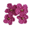 Crochet Triple Flower Statement Earrings Fashion Jewelry Accessory view 5
