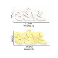 Colorful Four Digit Number Charms in Eight Colors and Two Tones view 2