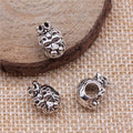 Antique Silver Crowned Lion Large Hole Bead for Jewelry Making view 2