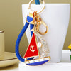 Blue-Braided Pearl-Sailboat