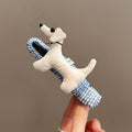 Fabric Puppy Dog Duckbill Hair Clips Plaid Wrap Style view 6