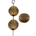 Antique Gold Metal Curved Line Flat Round Bead For Jewelry Making view 4