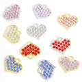 Colorful Rhinestone Heart Pendant Charms in 10 Styles view 3