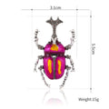 Red Silver Tone Beetle Crystal Two Designs Metal Brooch Pin view 2