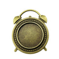 Round Cabochon Settings With Top Loop in Two Finishes view 1