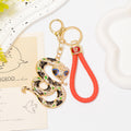 Rhinestone Snake Keychain Gold Metal Charm with Cord Options view 2