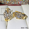 Two Tone Filigree Hoop Earrings in Polished Metal Jewelry view 5