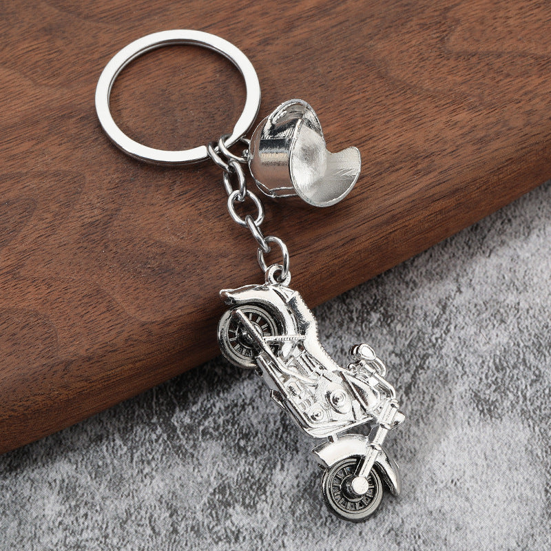 Simulation Motorcycle Helmet Zinc Alloy Keychain Gift Accessory
