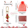 Red Bead Angel Wings Jingle Bells Gold Clasp Keychain view 4