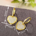 Gold Tone Pave Crystal Heart Drop Earrings view 4