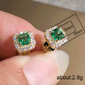 Square Halo Stud Earrings In Six Stone And Finish Variants view 4
