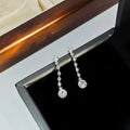 Gold and Silver Clear Look Long Line Dangle Earrings view 2