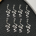 Antique Silver Snake Metal Charms for Jewelry and Craft Projects view 2