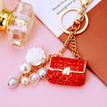 Crystal Mini Handbag Keychains with Cords and Loose Braided Loops view 8