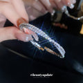 Crossing Double Row Crystal Bangle In Silver Tone Or Gold Tone view 1