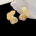 Wire Petal Flower Stud Earrings with Reflective Details view 7