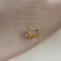Gold Textured Leaf Branch Ear Cuff Clip No Piercing view 6