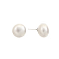 White Pearl Look Round Stud Earrings in Three Sizes view 5