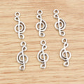 Silver Tone Treble Clef Music Note Charms with Top Loops view 2