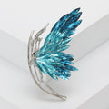 Crystal Wing Brooch A Sweeping Feather-Like Crystal Wing In A Curved Metal Setting view 2