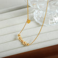 Delicate Gold Daisy Flower Bar Necklace Side Charm view 2