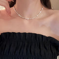 Silver Chip Pearl Geometric Bead Necklace Ten Styles view 12
