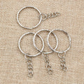 Silver Tone Split Key Rings with Short Connector Chains view 4