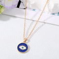 Gold Tone Colorful Lash and Teardrop Evil Eye Pendant Necklaces view 11