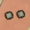 Small Square Filigree Cabochon Trays in Four Finishes view 2