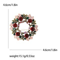 Multicolor Floral Wreath Brooch with Detailed Metal-tone Finish view 4