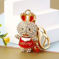Jeweled Happy Lantern Rabbit Keychains with Braided Wrist Loops view 1