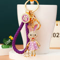 Jeweled Polka Dot Dress Rabbit Keychains in Four Colors and Three Loop Styles view 3