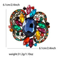 Round Floral Crystal Brooch with Faceted Stones for Jackets and Scarves view 6