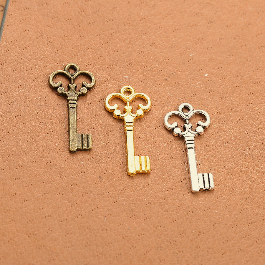 21x10mm Mini Alloy Key Charm Pendant