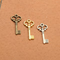 Scroll Crown Key Metal Charm in 3 Decorative Finishes view 1